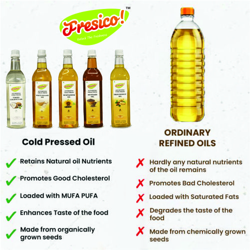 Fresico Cold Pressed Virgin Coconut Oil | Wood Pressed (Kachi Ghani) | 100% Pure & Natural | Virgin Coconut Oil for Cooking | Chemical & Preservative Free | Multipurpose Coconut Oil - Image 3