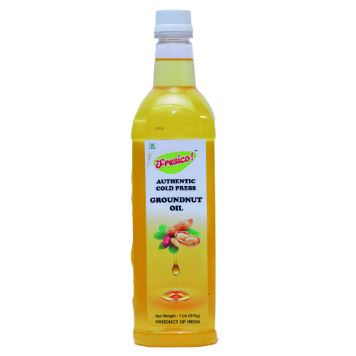 Fresico Cold Pressed Groundnut Oil | Wooden Kachi Ghani Extraction | 100% Pure & Natural | Unrefined | Chemical & Preservative Free | Rich in Vitamin E | Cooking Oil for Everyday Use