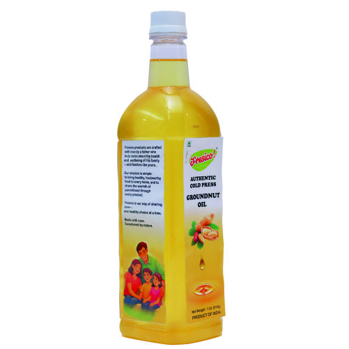 Fresico Cold Pressed Groundnut Oil | Wooden Kachi Ghani Extraction | 100% Pure & Natural | Unrefined | Chemical & Preservative Free | Rich in Vitamin E | Cooking Oil for Everyday Use