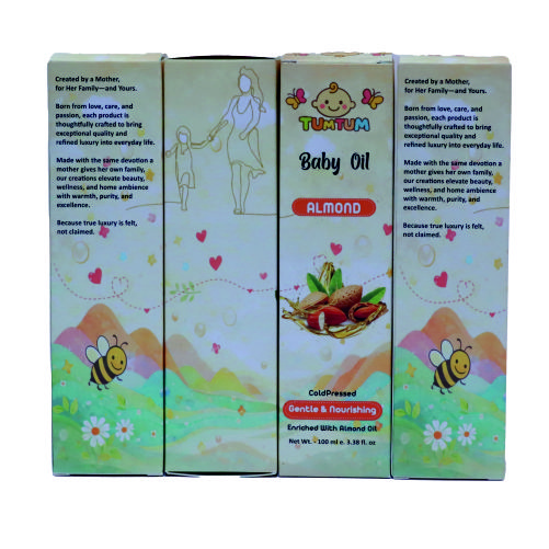 TUM TUM Almond Oil For baby – Cold Pressed | 100% Pure & Natural Olive Oil for Baby Massage & Skin Care | 100 ml