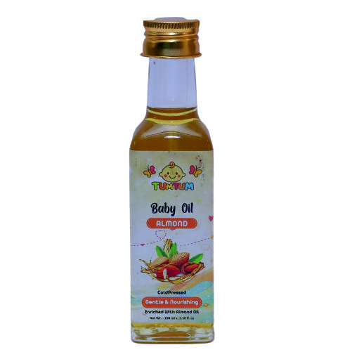 TUM TUM Almond Oil For baby - Cold Pressed | 100% Pure & Natural Olive Oil for Baby Massage & Skin Care | 100 ml - Image 4