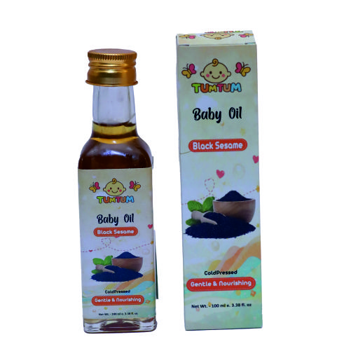Tum Tum Black Sesame Oil for baby – Cold Pressed | 100% Pure & Natural Olive Oil for Baby Massage & Skin Care – 100 ml