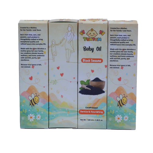 Tum Tum Black Sesame Oil for baby – Cold Pressed | 100% Pure & Natural Olive Oil for Baby Massage & Skin Care – 100 ml