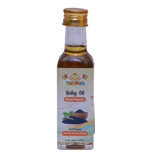 Tum Tum Black Sesame Oil for baby - Cold Pressed | 100% Pure & Natural Olive Oil for Baby Massage & Skin Care - 100 ml - Image 3