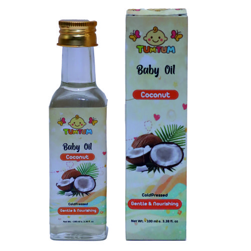 Tum Tum Virgin Coconut Oil – Cold Pressed  | 100% Pure & Natural Coconut Oil | Suitable for Baby Massage, Hair and Skin – 100 ml