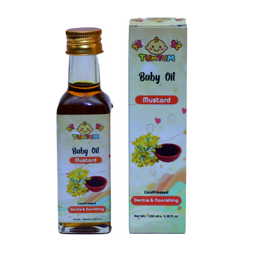 TUM TUM Baby Mustard Oil – Cold Press | 100% Pure Natural Mustard Oil for Baby Massage & Skin Care – 100 ml