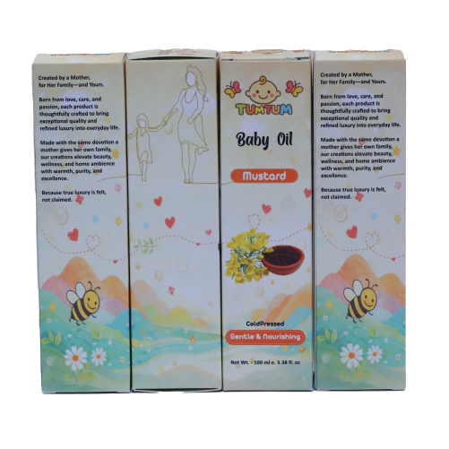 TUM TUM Baby Mustard Oil – Cold Press | 100% Pure Natural Mustard Oil for Baby Massage & Skin Care – 100 ml