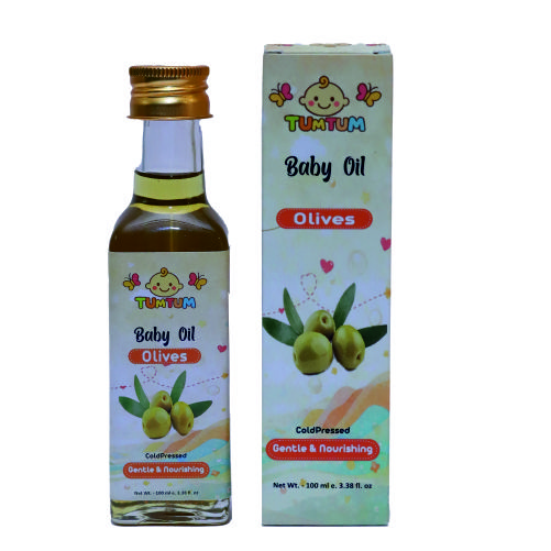 TUM TUM Olive Oil for baby – Cold Press | 100% Pure & Natural Olive Oil for Baby Massage & Skin Care | 100 ml