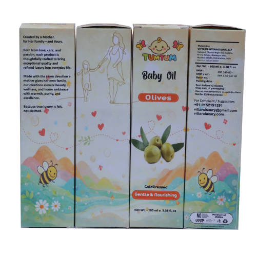 TUM TUM Olive Oil for baby – Cold Press | 100% Pure & Natural Olive Oil for Baby Massage & Skin Care | 100 ml