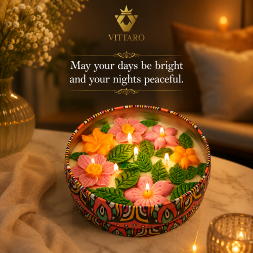 Vittaro Meadow Blossom Candle – Floral Serenity Candle | Bloom into a moment of calm