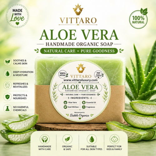 Vittaro Aloe Vera handmade Organic soap for men and Female