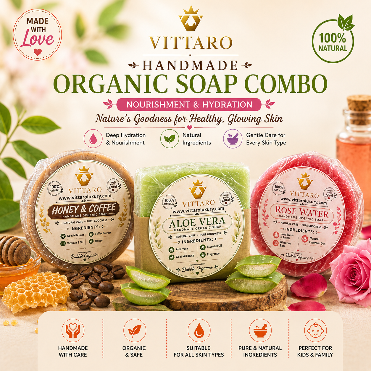 Vittaro Charcoal handmade Organic soap for men and Female - Image 6