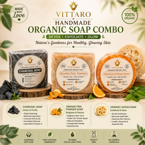 Vittaro Orange Peel Powder handmade Organic soap for men and Female