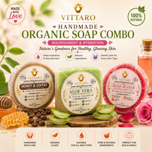 Vittaro Rose Water handmade Organic soap for men and Female