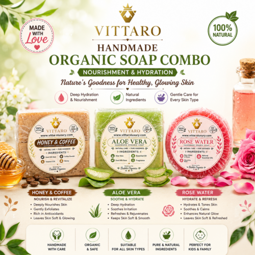 Vittaro Honey & Coffee handmade Organic soap for men and Female