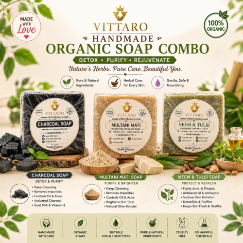 Vittaro Charcoal handmade Organic soap for men and Female