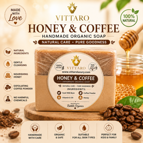 Vittaro Honey & Coffee handmade Organic soap for men and Female