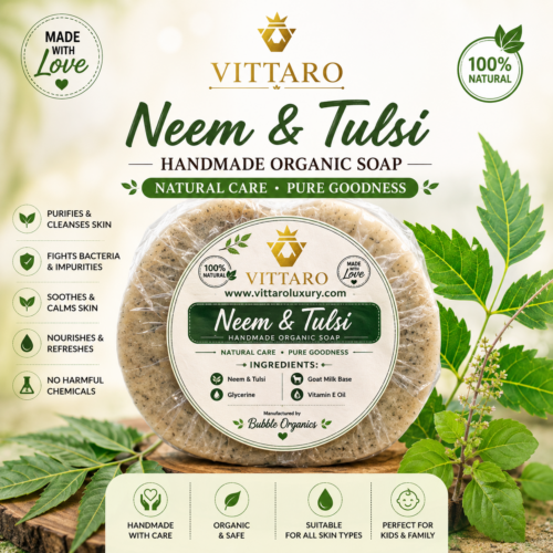 Vittaro Neem & Tulsi handmade Organic soap for men and Female