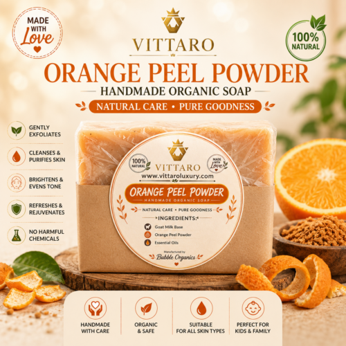 Vittaro Orange Peel Powder handmade Organic soap for men and Female